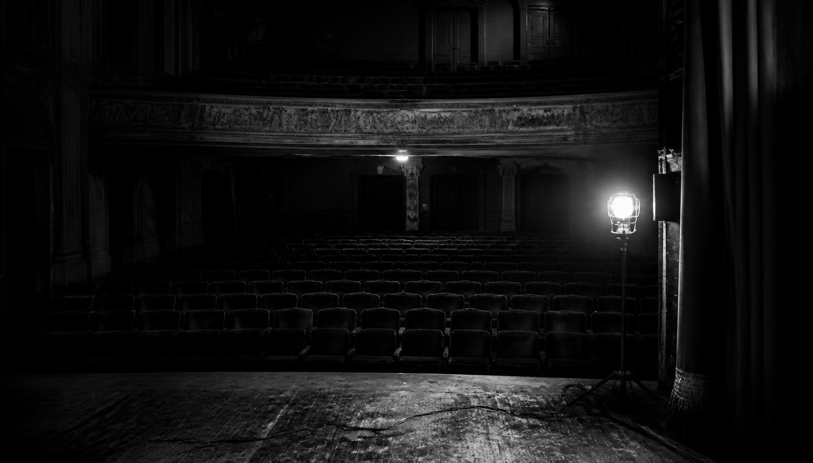 The empty house seen from the stage